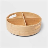 Bamboo 4 Compartment Lazy Susan Turntable