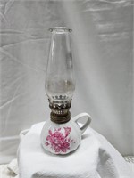 Vintage Oil Lamp with Roses