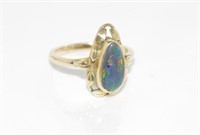 Vintage 15ct yellow gold & opal ring