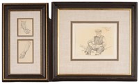 Signed Original Figural and Study Drawings