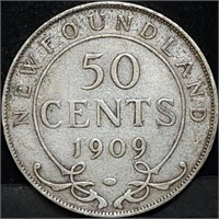 1909 Newfoundland Silver 50 Cents