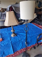 2 Lamps 1 Brass-25 Inches tall, 1 Black 59 1/2 Tal