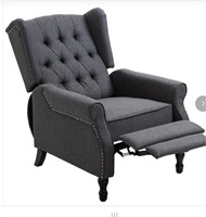 Fabric Upholstered Wingback Recliner, Tufted