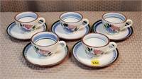 Stangl Pottery Fruit & Flower 5 Cups & Saucers