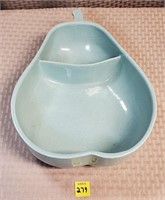 Vintage Green Platzgraff Pear Divided Bowl