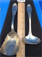 Vintage Sterling Ladle And Serving Spoon