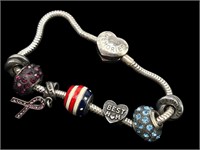 Michael Anthony Sterling Bracelet and Charms - 925