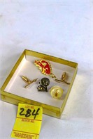 Vintage Cuff Links and Scorpion Pin, Razor Back