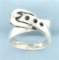 Unique Belt Design Ring in Sterling Silver