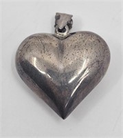 Vintage Sterling Silver Heart Shape Pendant