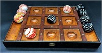 Vintage Venetian Marble Tic Tac Toe Table Marbles