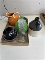 Pitchers, oriental vase, & stoneware crock