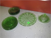 Green depression glass and more