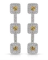 14KT White Gold 1.13ctw Yellow Sapphire and Diamon