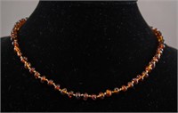 Chinese Amber Gold-toned Clasp Necklace