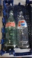 Pair of Soda Bottles 32oz 1-Pepsi, 1 Coke