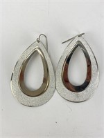 Large Sparkling Silver Earrings