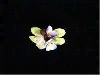 Vtg. Signed England Bone China Flower Brooch