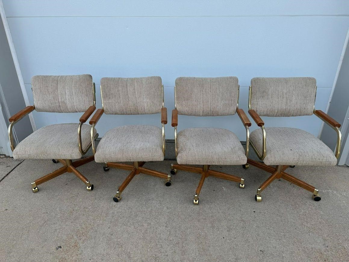 Set of 4 Rolling Dining Chairs