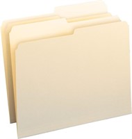 1/2-Cut Tab, Letter Size, Manila, 100Ct - 5 Pack