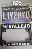 Harley Davidson license plate, plate cover
