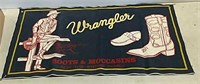 Cloth Wrangler boots and moccasins