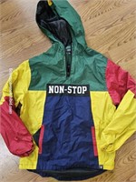Vintage Encrypted Colorblock Hooded Jacket