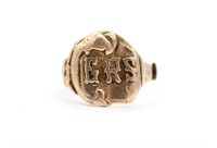 14K Gold Victorian Mens Signet Ring