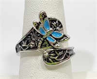 Enamel Dragonfly Ring Size 8