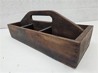 Primitive Wood Tote Caddy 11 x 17 x 4"h