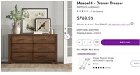 FMM3086  6 Drawer Farmhouse Dresser