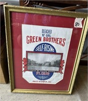 GREEN BROTHERS FRAMED FLOUR SACK