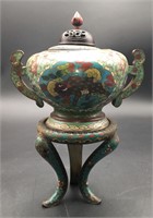 19th Censer, Qing Dynasty, with Stand