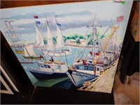 UNFRAMED NAUTICAL ART 36 X 36 SIGNED GERRY CONAFEY