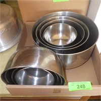 2 SETS- STAINLESS STEEL NESTING BOWLS