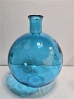 Large Home Goods Blue Glass Decorative Vase
