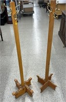 2 Wooden Coat Stands for Little People. 48" high.