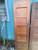 2 matching antique solid wood doors. 24“ x 80“
