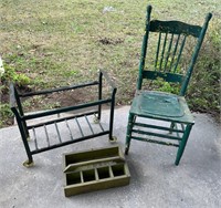 Chair, Cart, Tray, Sign Patio Lot