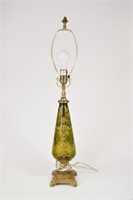Green Glass Lamp with Gilt Decoration - Plus