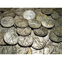 Lot of (40) Walking Liberty Half Dollars- 90%