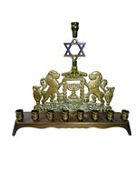 Antq RCY Bronze Hannukah Menorah