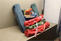 (5) Camping Chairs and Assorted Life Jackets
