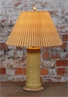 Vintage table lamp,ceramic bamboo lamp with