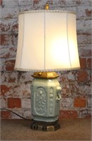 Vintage table lamp, Chinese Monochrome brass and