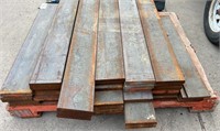 Pallet with Quantity of Flat Steel. 30" to 40"