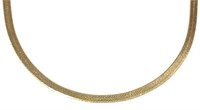 14K Gold Herringbone Necklace (18" long)