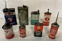 8 advertising tins, most for oil