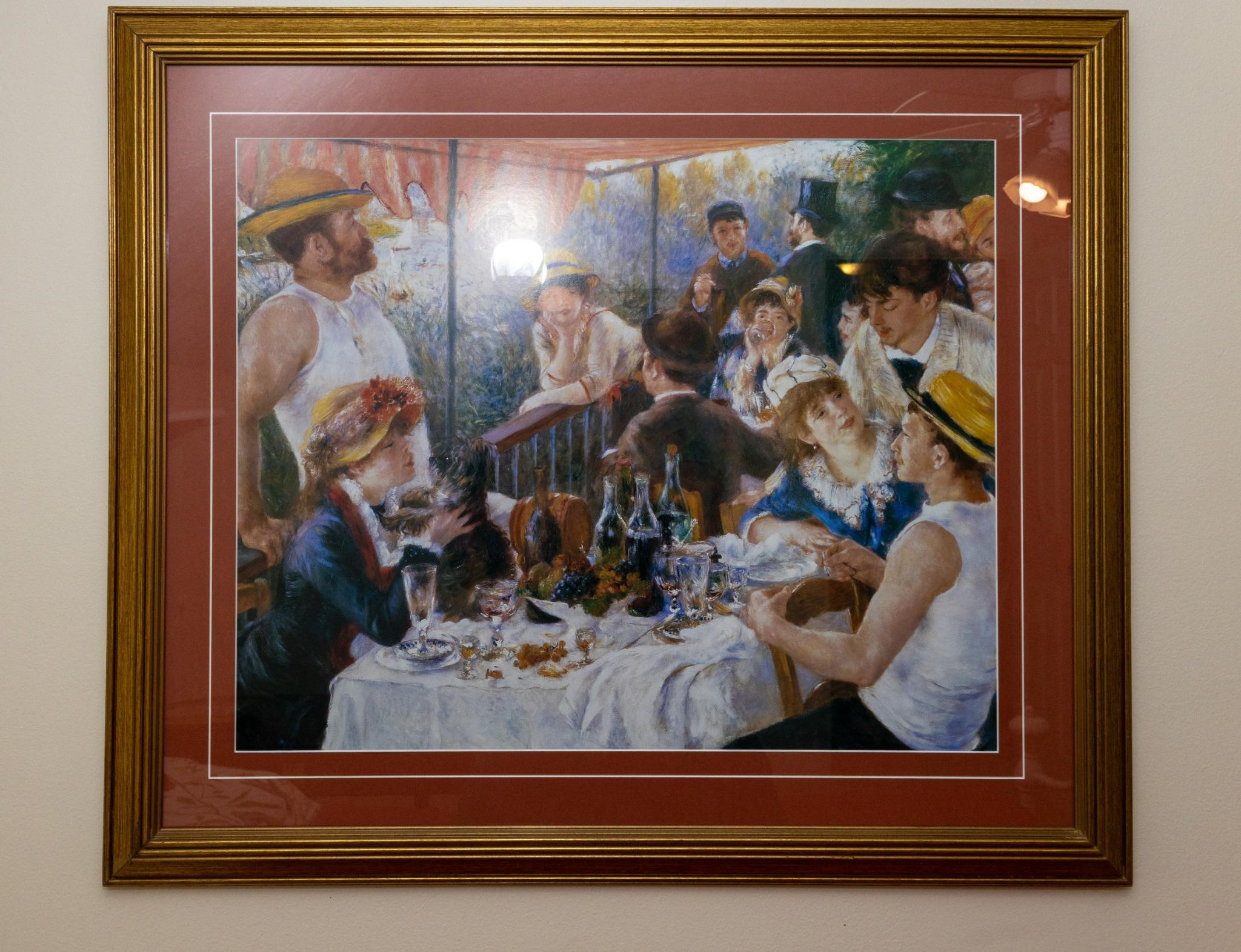 Framed decorative print, genre scene