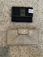 COACH TAN LEATHER WALLET AND BLACK WALLET,